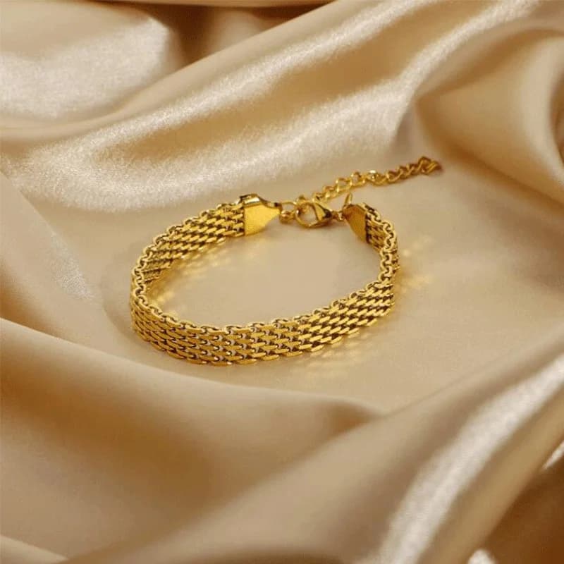 Gold Plated Stainless Steel Bracelet Stackable With Belt For Women Jewelry Gifts With New Design Bracelet With Western Metal Structure