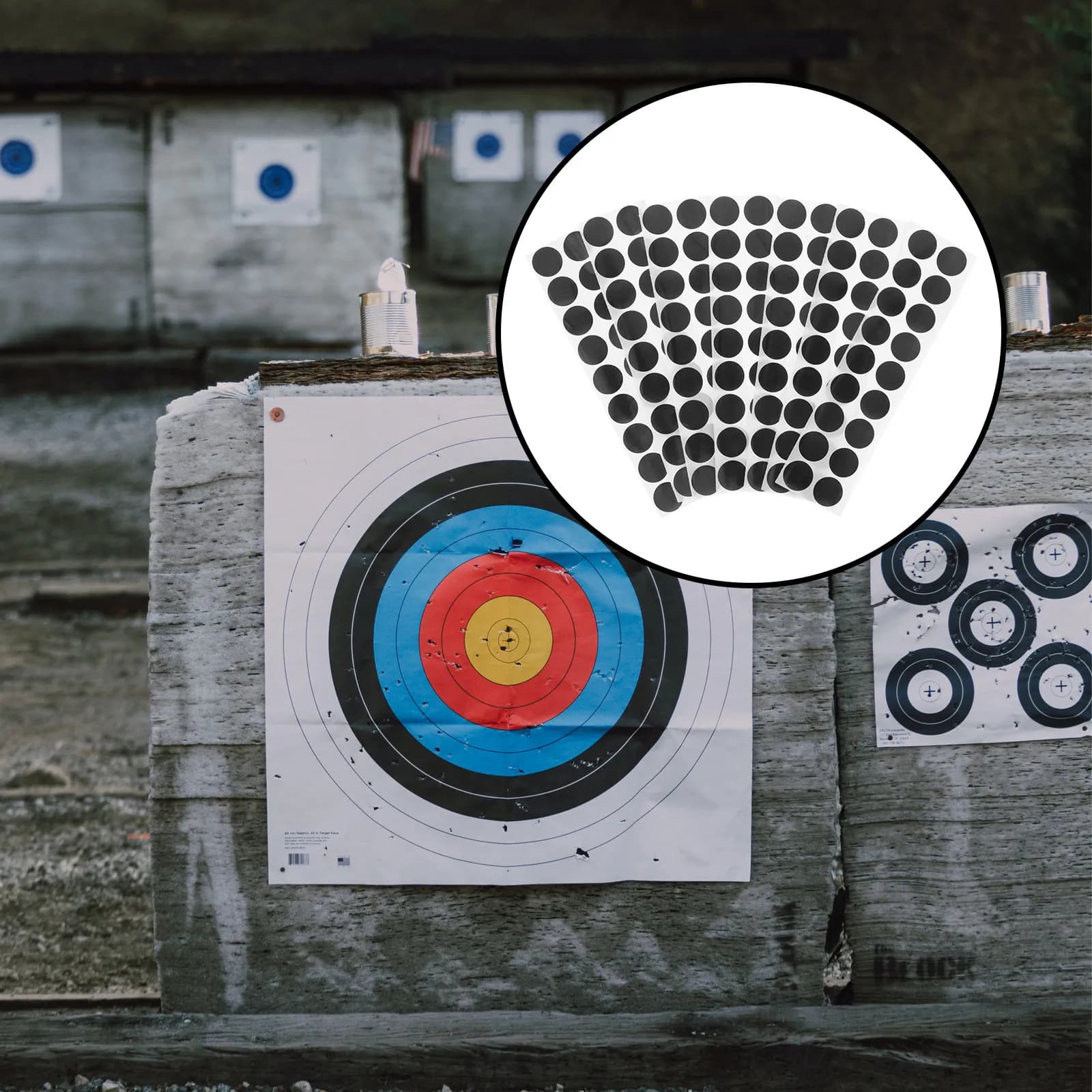 50Sheets Target Stickers Self-Adhesive Professional Archery Practice Labels Portable Clear Color Printing Shooting Target