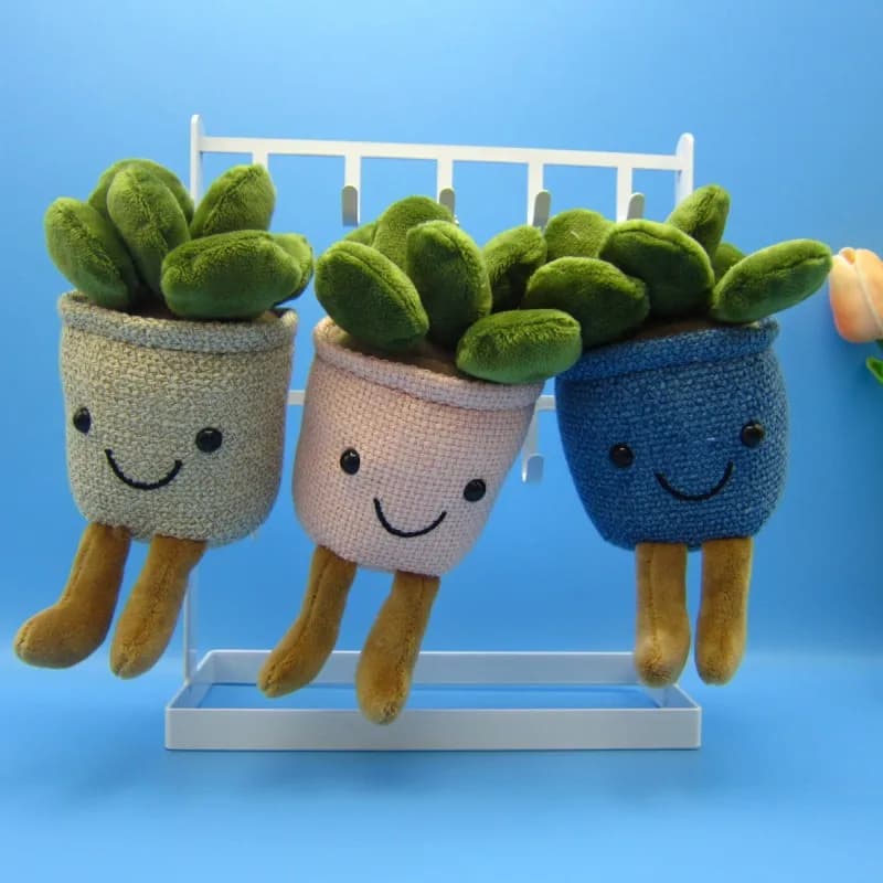 Cute Small Pendant Succulent Potted Plant Plush Toy Flower And Plant Doll Soft Cuddly Stuffed Succulent for Home Decor And Gifts