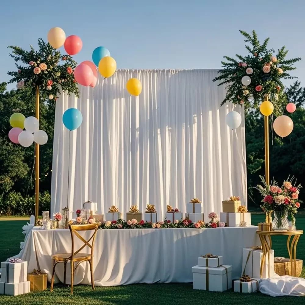 Tenda in Raso per Sfondo, Drappeggi in Tessuto Setoso Senza Pieghe per Feste, Matrimoni, Compleanni, Sfondi Fotografici e Decorazioni