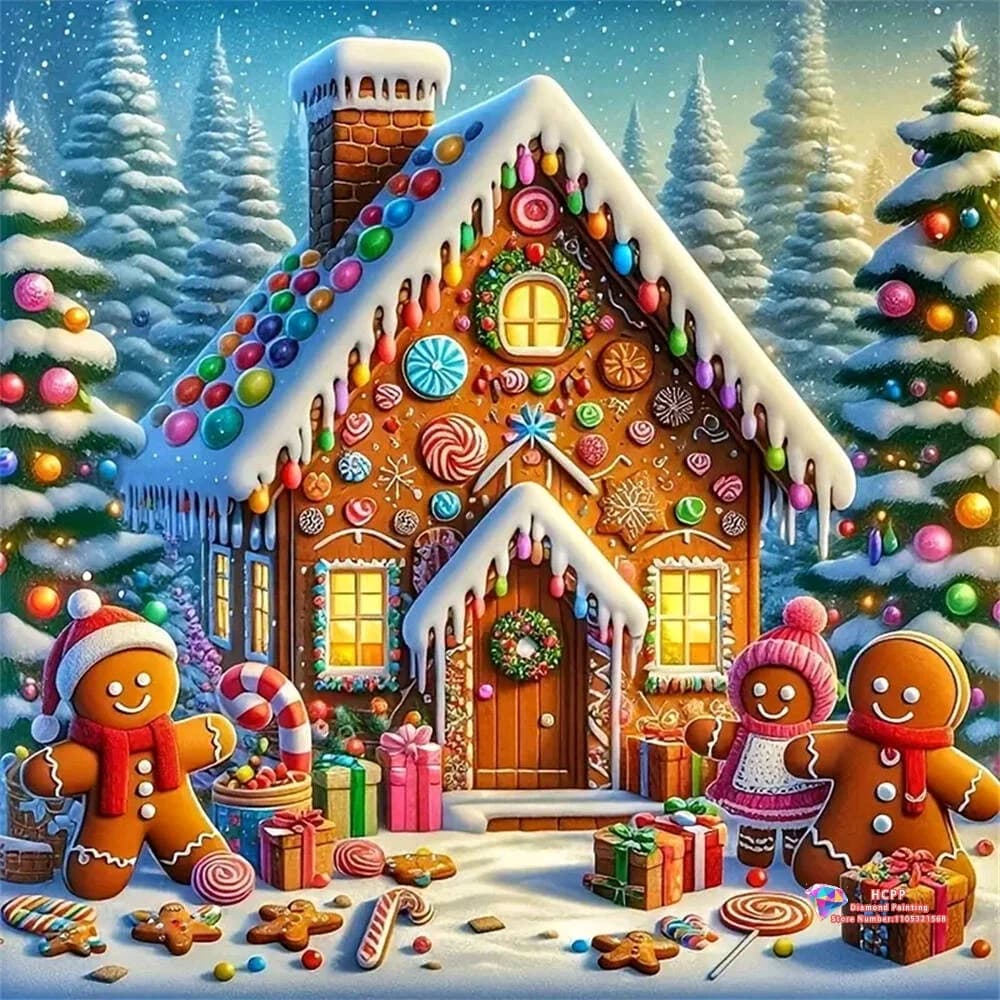 Kit Pittura Diamante 5D Fai da Te Paesaggio Domestico con Albero, Ricamo a Diamante, Punto Croce, Arte Fatta a Mano, Regalo, Artigianato, Decorazioni per la Casa