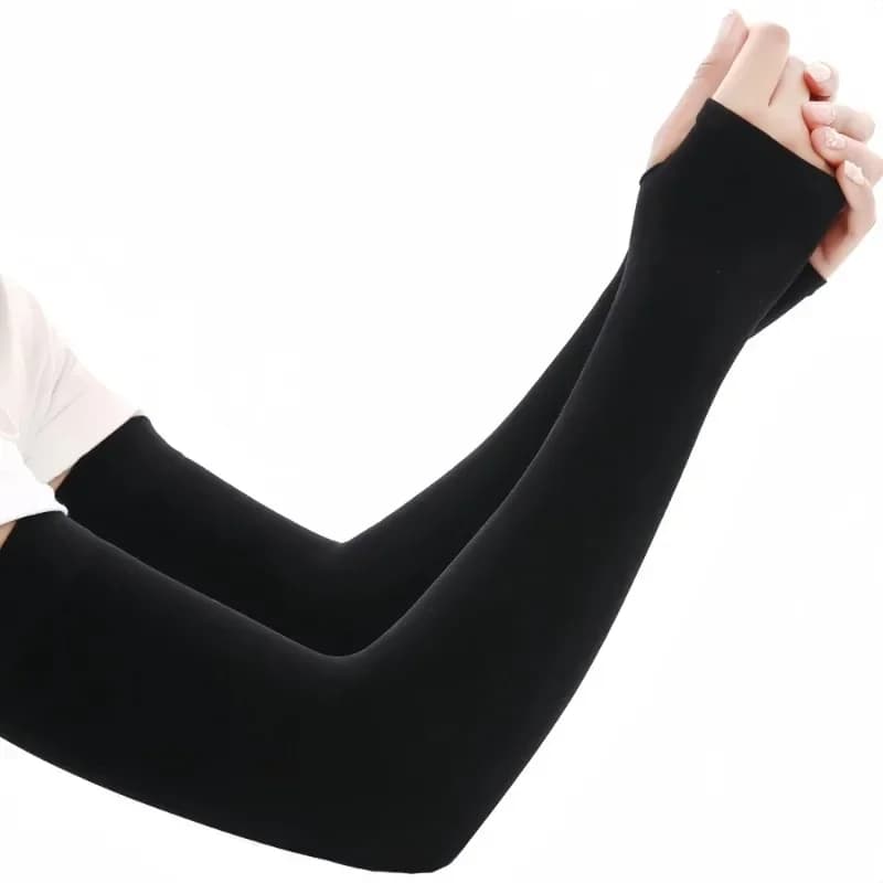 1 paio di maniche da ciclismo in tessuto di ghiaccio estivo, protezione solare, maniche da pallavolo da corsa traspiranti unisex, ciclismo all'aperto