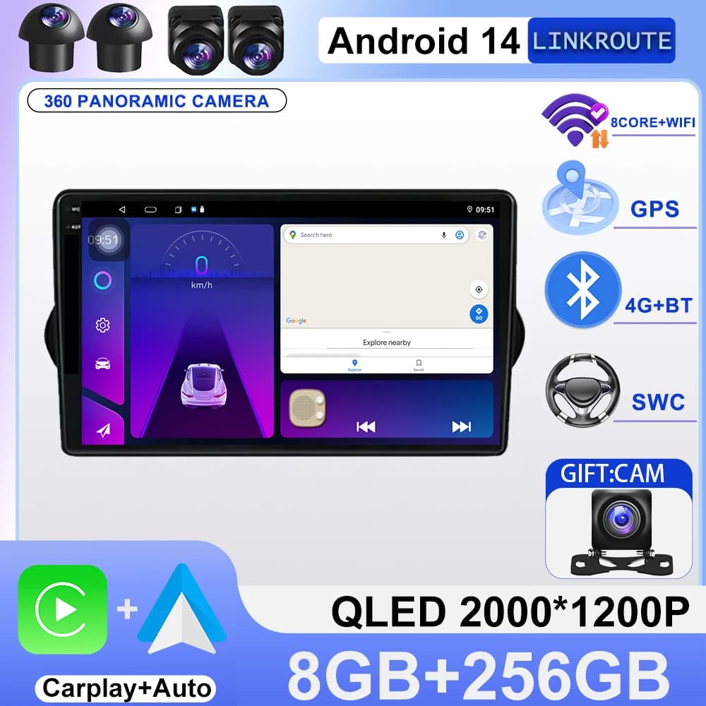 wireless Carplay For Fiat Tipo Egea 2015 - 2023 Android 13 Auto Radio Multimedia player GPS Navigation NO 2din DVD QLED Screen