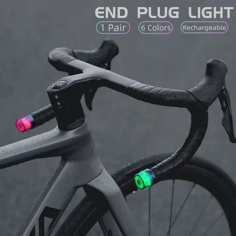 LED Smart Turning Warning Light Rechargeable Bike Light for Grip Handlebar for Mountain Bike Driving Light for Handlebar Inlay