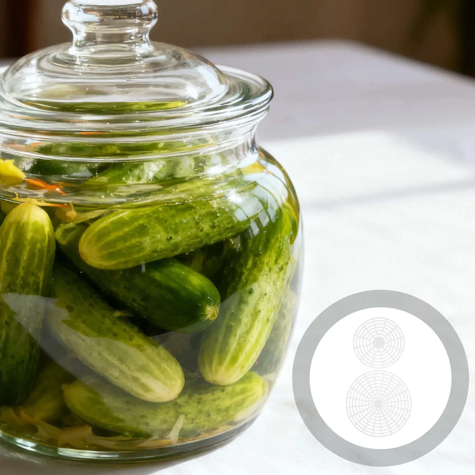 4 Weights for Fermentation and Pressing for Fermentation and Fermentation Bars and Mason jars in Glass at Bocca Larga, 20 cm and 15 cm, for Conservation and Canning, Multi-packing