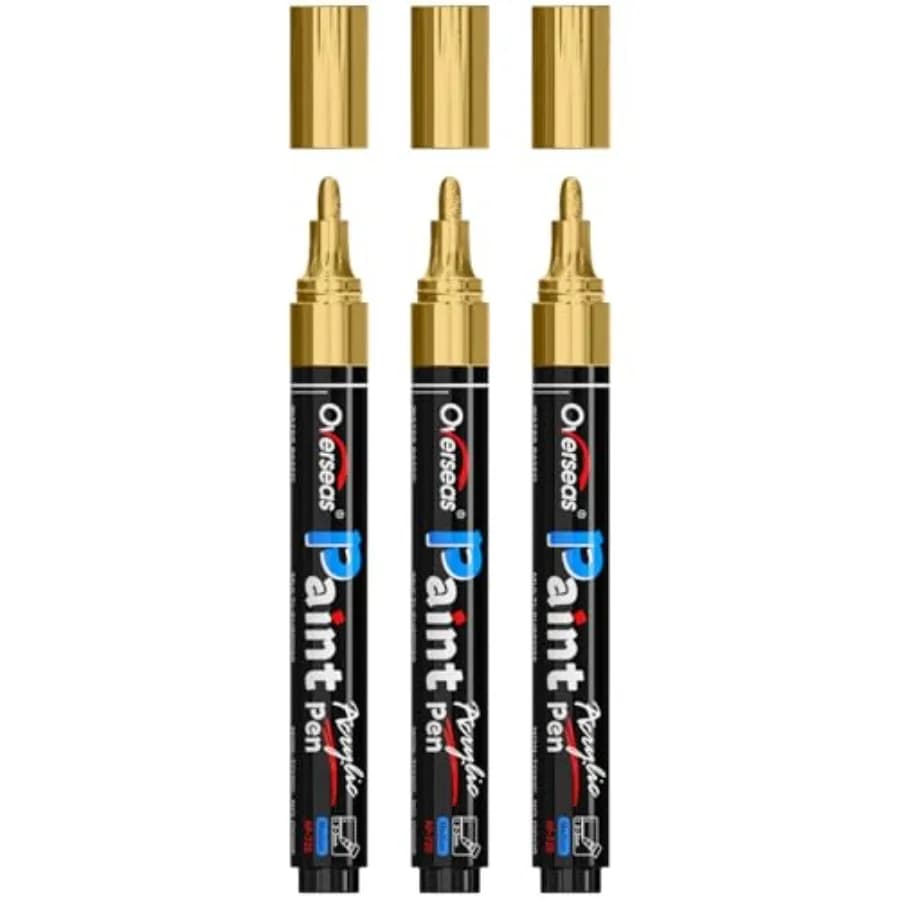 Paint Pens Paint Markers - Permanent Acrylic Markers 3 Pack, Water Based, Quick Dry, Waterproof Marker Pen for Rock, Wood, Plas