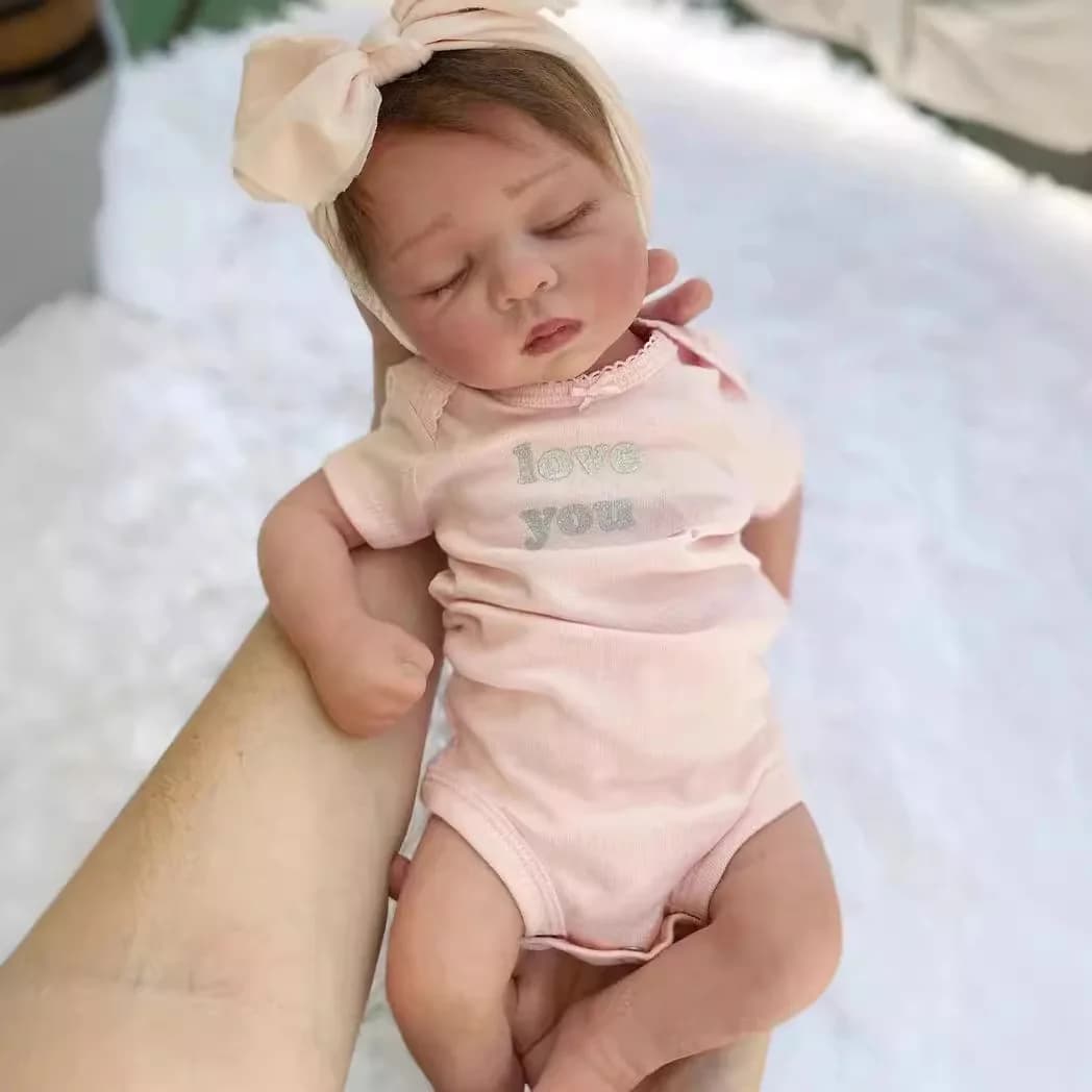 Bambola Reborn in Silicone Morbido da 48 CM con Venature Visibili, Effetto 3D, Giocattolo Realistico da 18 Pollici, Neonato Dormiente, Bambola Bebe per Bambini, Giocattolo Artistico