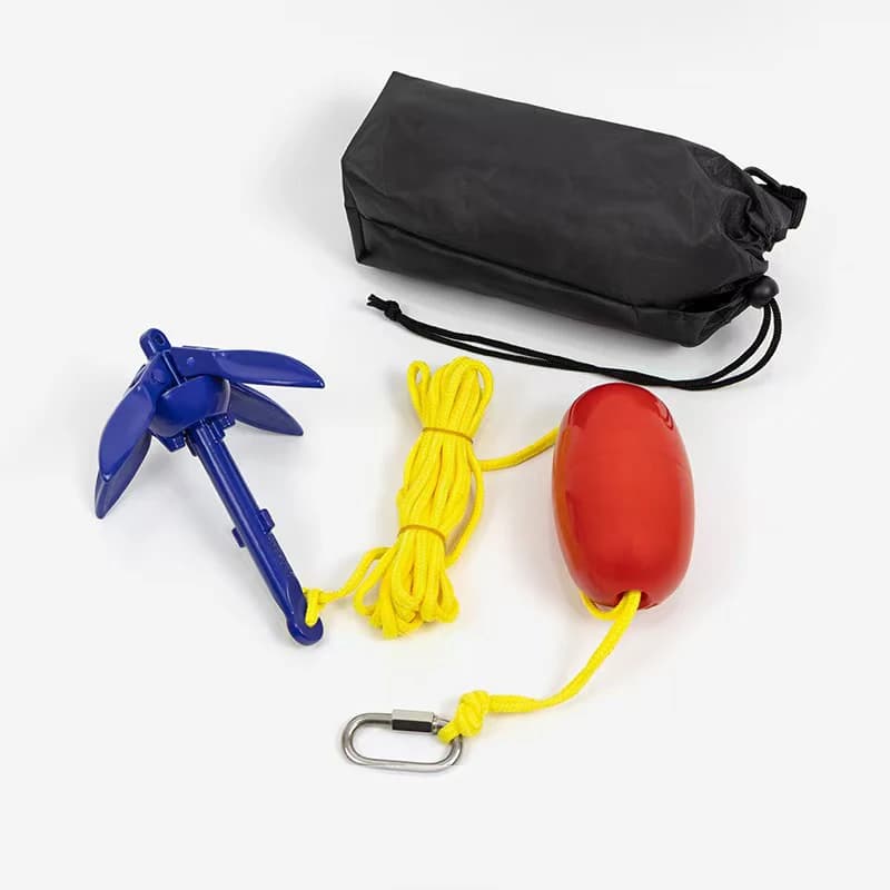 Kit di ancoraggio per kayak Ancoraggio per barca pieghevole in alluminio con corda da 5 m e kit di ancoraggio pieghevole per boa Ancoraggio per barca piccola pieghevole per barca veloce