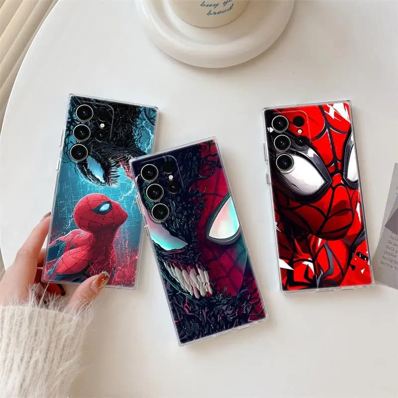 Cover Trasparente Spiderman Venom Marvel Art per Samsung Galaxy S26 S25 Ultra S24 S22 S26 Plus S20 S23 S21 S25 FE 5G