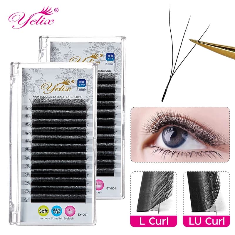 Yelix 3D W Shape Extensions 3D Eyelash Premade Volume Fan W Style Soft Natural Eyelash Individual Supplies Wholesale