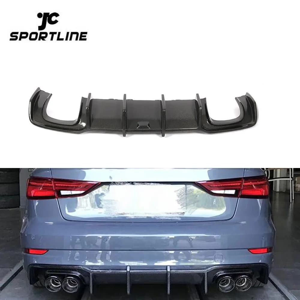 Carbon Fiber Rear Diffuser for Audi S3 A3 SLINE 17-19