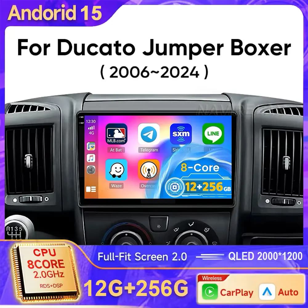 Carplay For Fiat Ducato Peugeot Boxer Citroen Jumper 2 2006-2022 Android Auto Car Radio Multimedia Player Navi GPS DVD Head Unit