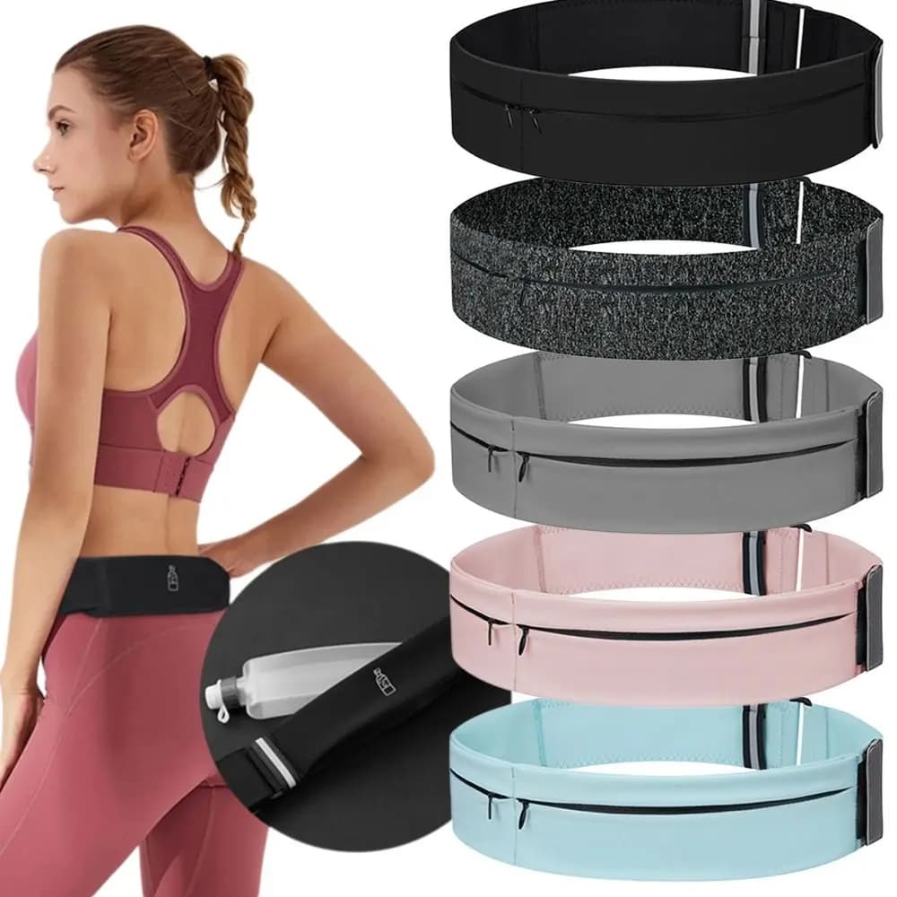 New Seamless Invisible Slim Running Belt Elastic Waterproof Running Waist Belt Bag Hidden Water Bag Sports Belt Pouch for Unisex