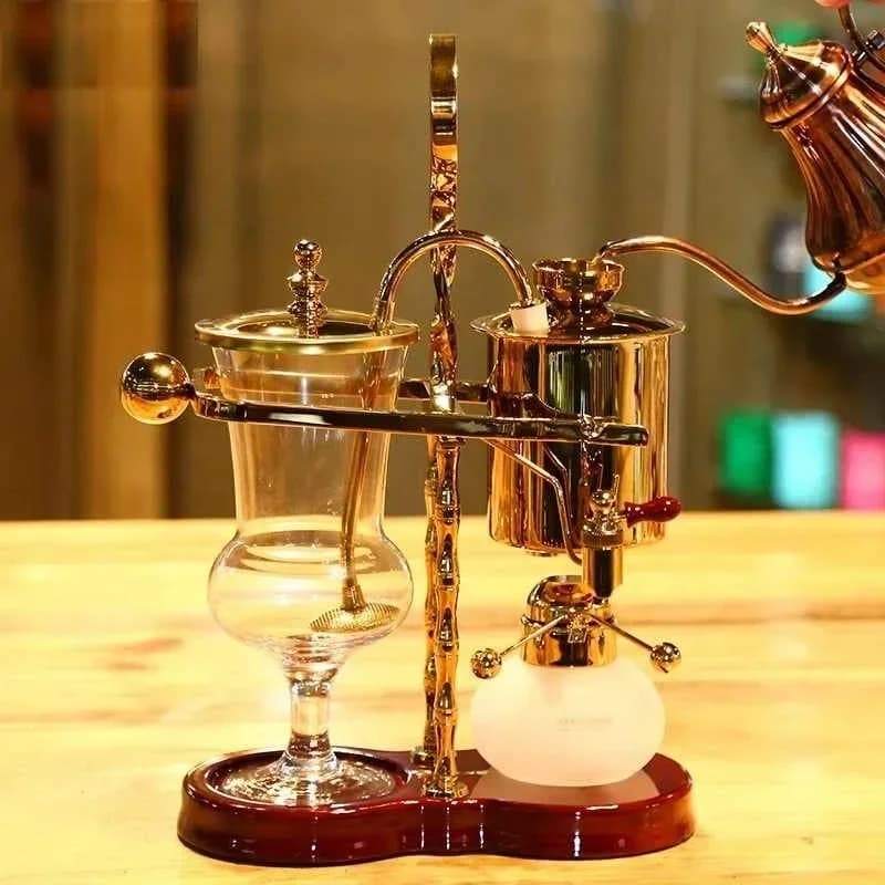 Water Drop Balancing Siphon Machine Kettle Coffee Maker Syphon Vacuum Coffee Brewer Manual Coffee Brewing Appliance Set