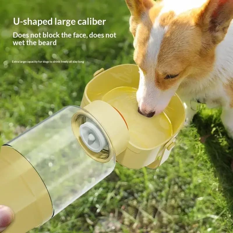 Nuova bottiglia d'acqua per animali domestici Tazza di accompagnamento per animali domestici portatile Bottiglia d'acqua da viaggio per cani Ciotola per alimenti potabile 2 in 1
