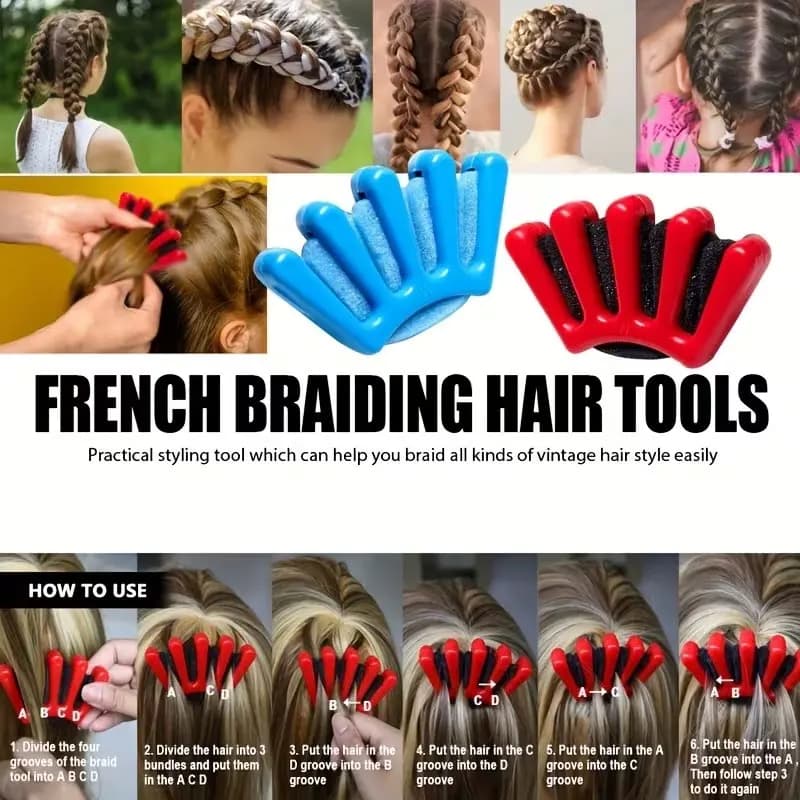 Set of DIY hairstyle tools, 2 pieces: quick curling iron, hairdressing iron accessories, suitable for women, daily hairstyles, wedding hairstyle design