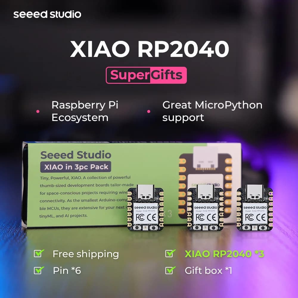 RP2040 -Microcontroller Seeed Studio XIAO RP2040, with Dual-Core processor ARM Cortex M0+, Arduino, MicroPython and CircuitPyth