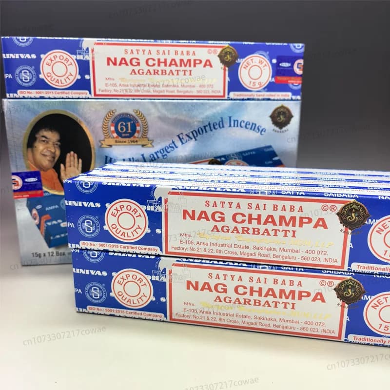 12 Scatole di Incenso Completo Satya Nag Champa Originale, California White Sandalwood Nagchampa Money Lavender Naturale