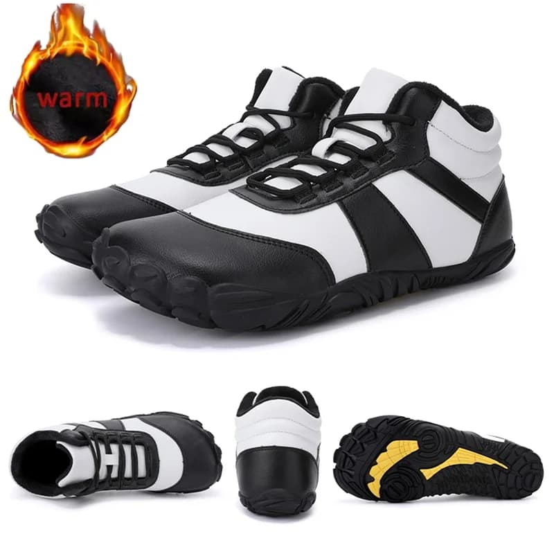 Scarpe da donna in cotone caldo da uomo Stivali da neve impermeabili Stivali alti caldi in peluche Scarpe da trekking a piedi nudi antiscivolo per esterni Comode
