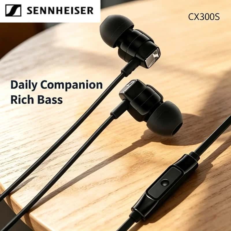 Sennheiser CX300S 2026 Auricolari Cablati In-Ear, Cuffie da Gaming, Suono Puro, Isolamento del Rumore, Controllo Remoto Intelligente per Musica