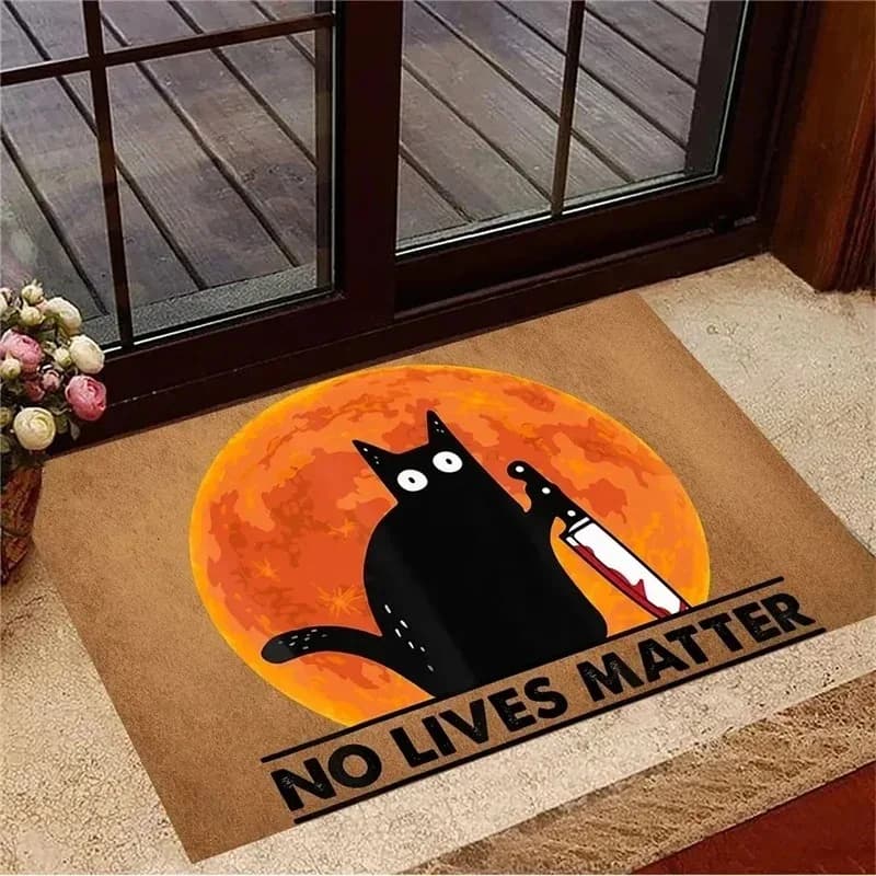 Cartoon Ins Style Cat Knife Welcome Mats Kitchen entrance door Mats Living Room Bedroom Inlet Zerbino Anti-slip Mat Washable
