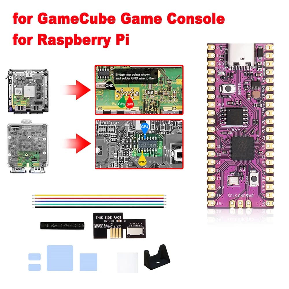 PicoBoot Board IPL sostituzione Modchip RP2040 USB TYPE-C per Nintendo Gamecube NGC Dual-Core SD2SP2 adattatore GC2SD Card Reader