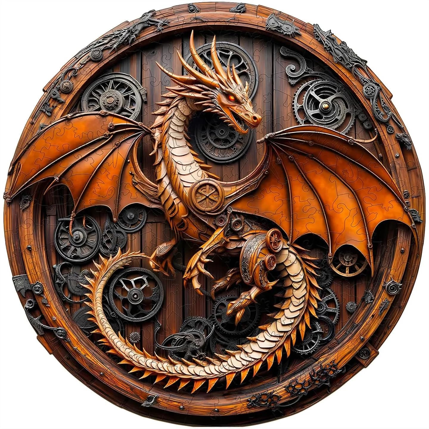 Puzzle in Legno per Adulti, Puzzle 3D Meccanico a Forma di Drago, Forma Unica, Puzzle in Legno Avanzato, Gioco di Compleanno