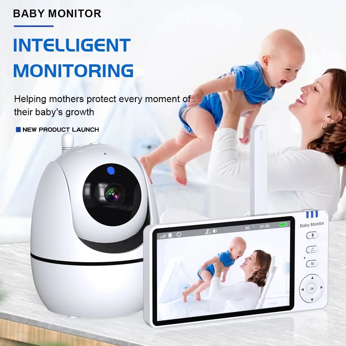 Baby Monitor Video da 5 pollici monitoraggio Wireless 2.4G Display Audio bidirezionale videocamere digitali protezione di sicurezza per Newborm