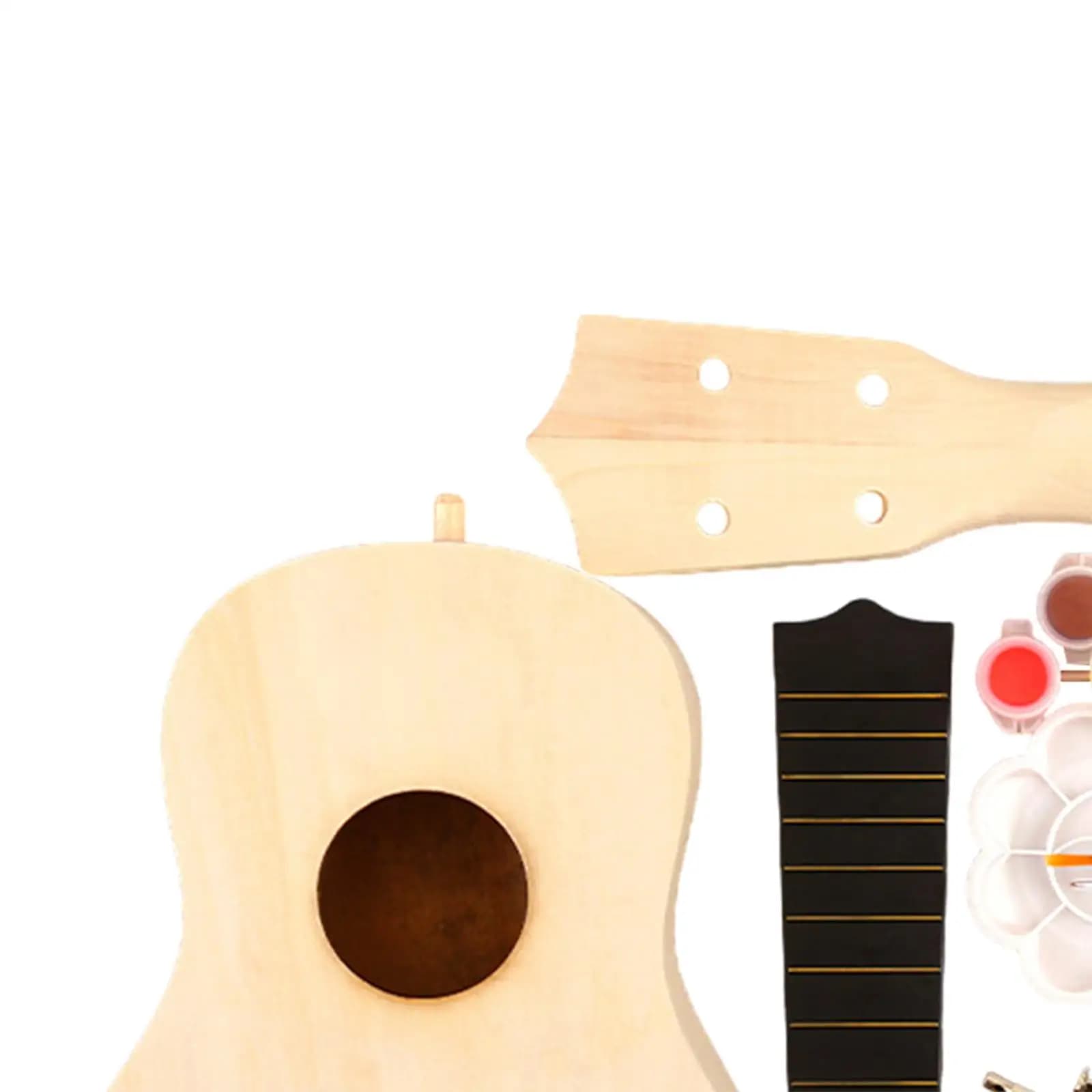 Kit Fai-da-Te per Ukulele, Strumento da Dipingere per Bambini e Genitori, Kit per Principianti, Artigianato in Legno, Giocattoli da Assemblare, Crea il Tuo Ukulele