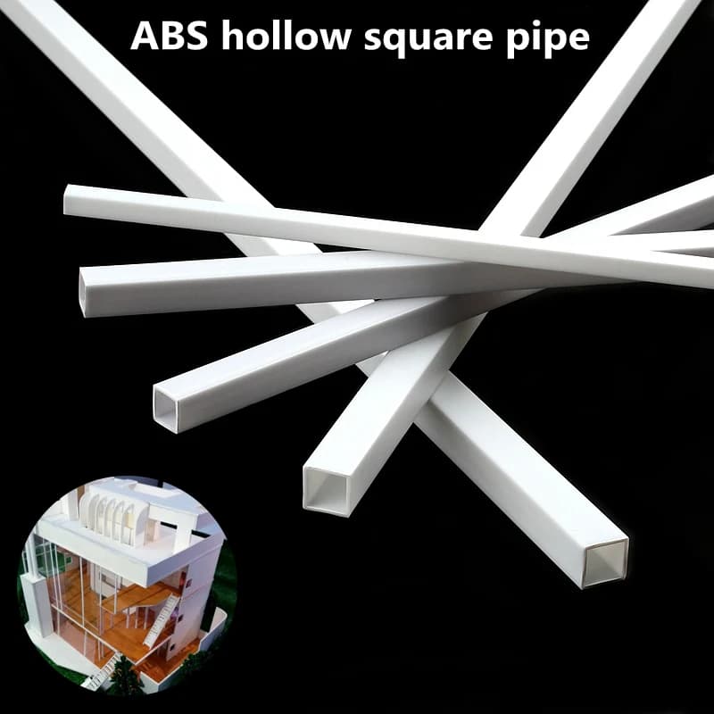 ABS Hollow Square Pipe Plastic Hollow Tube Diameter 3mm/4mm/5mm/6mm/8mm/10mm DIY Handmade Sand Table Material Model Building