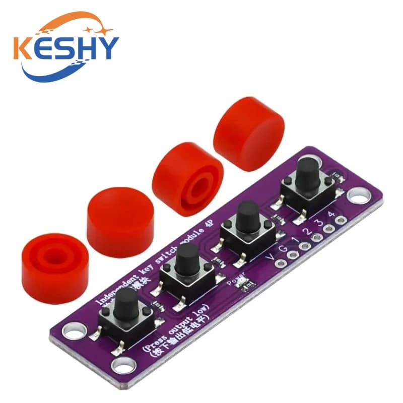 Modulo Interruttore a Quattro Pulsanti Touch Compatibile con Scheda di Sviluppo Arduino, Sensore Raspberry PI, Suite MCU 51