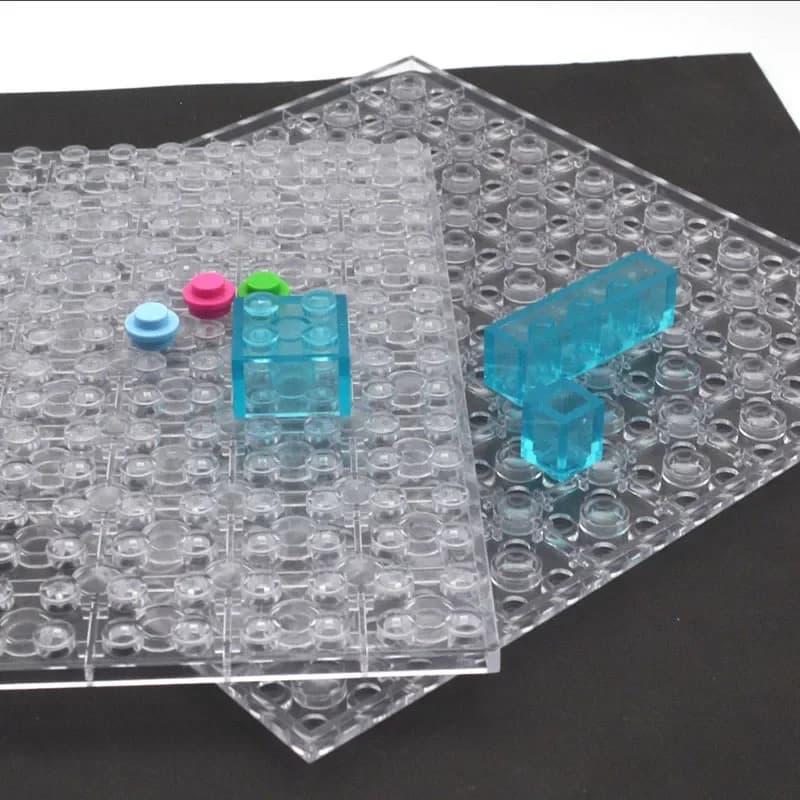 Piastre base da 16 * 16 punti Piastra trasparente per blocchi di piccole particelle Piastra base a doppio lato compatibile con i blocchi Lego City