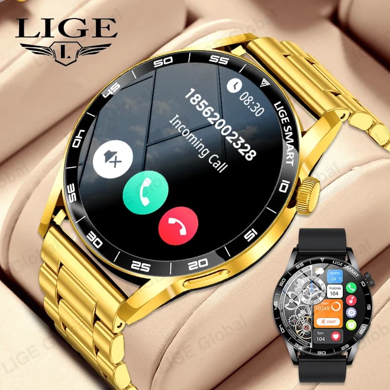 LIGE New Voice Call Smart Watch Sport Blood Oxygen Health Monitor Man Woman Full Touch Screen Bluetooth Smartwatch Gift