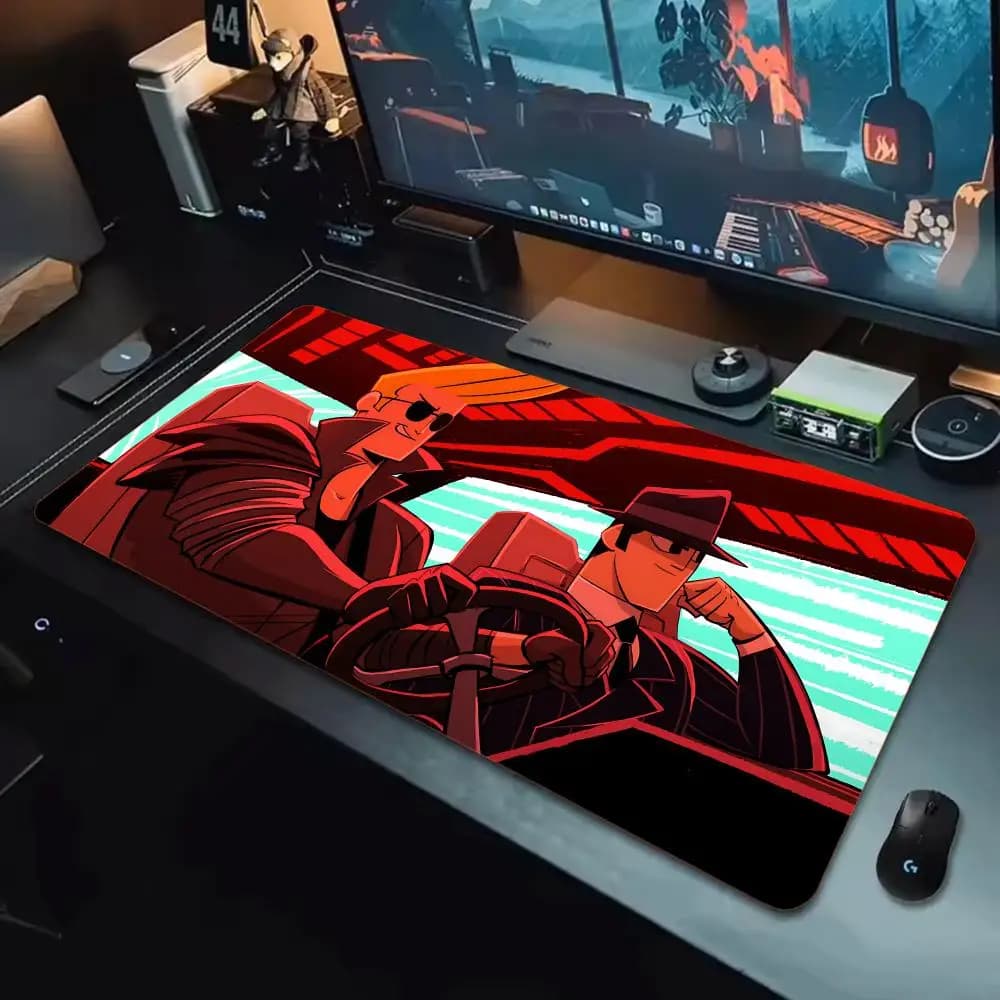 Tappetino per mouse Johnny Bravo XXL, tappetino per mouse di grandi dimensioni, superficie liscia per il gaming, antiscivolo, comodo tappetino da scrivania
