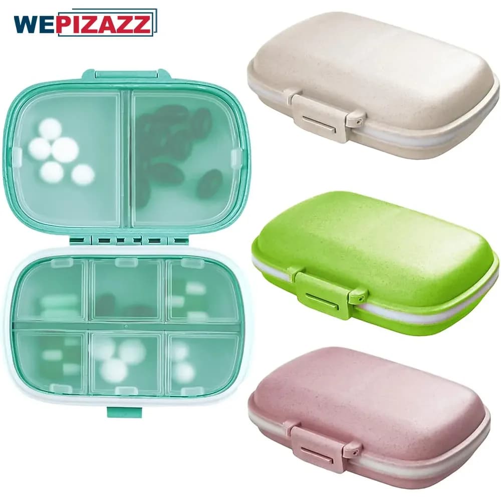 Portapillole da viaggio, portapillole portatile a 8 scomparti, portapillole piccolo per borsa tascabile Contenitore portatile per vitamine medicinali
