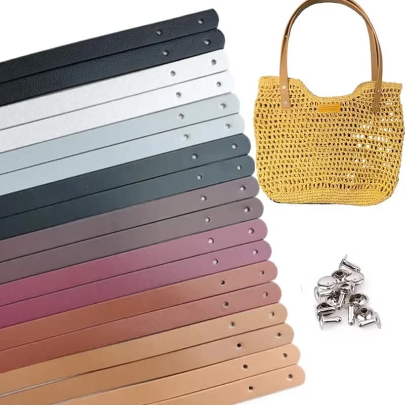 2 Pezzi Cinghie per Borsa Fatte a Mano in Pelle PU, Manici di Ricambio per Borse Intrecciate alla Moda, Accessori Fai da Te per Tracolle e Borse a Mano
