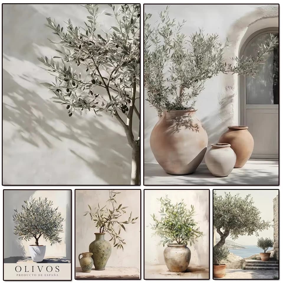 5D DIY Diamond Art Painting New Arrival Olive Tree Shadow Vase Diamond Mosaic Cross Stitch Kit 2026 Home Decoration