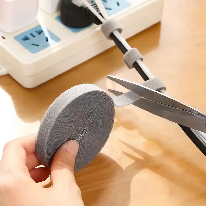 Strumento per riporre cavi dati, organizer per cavi in velcro riutilizzabile, fascette per computer, percorso cavi desktop, cinghia fissa