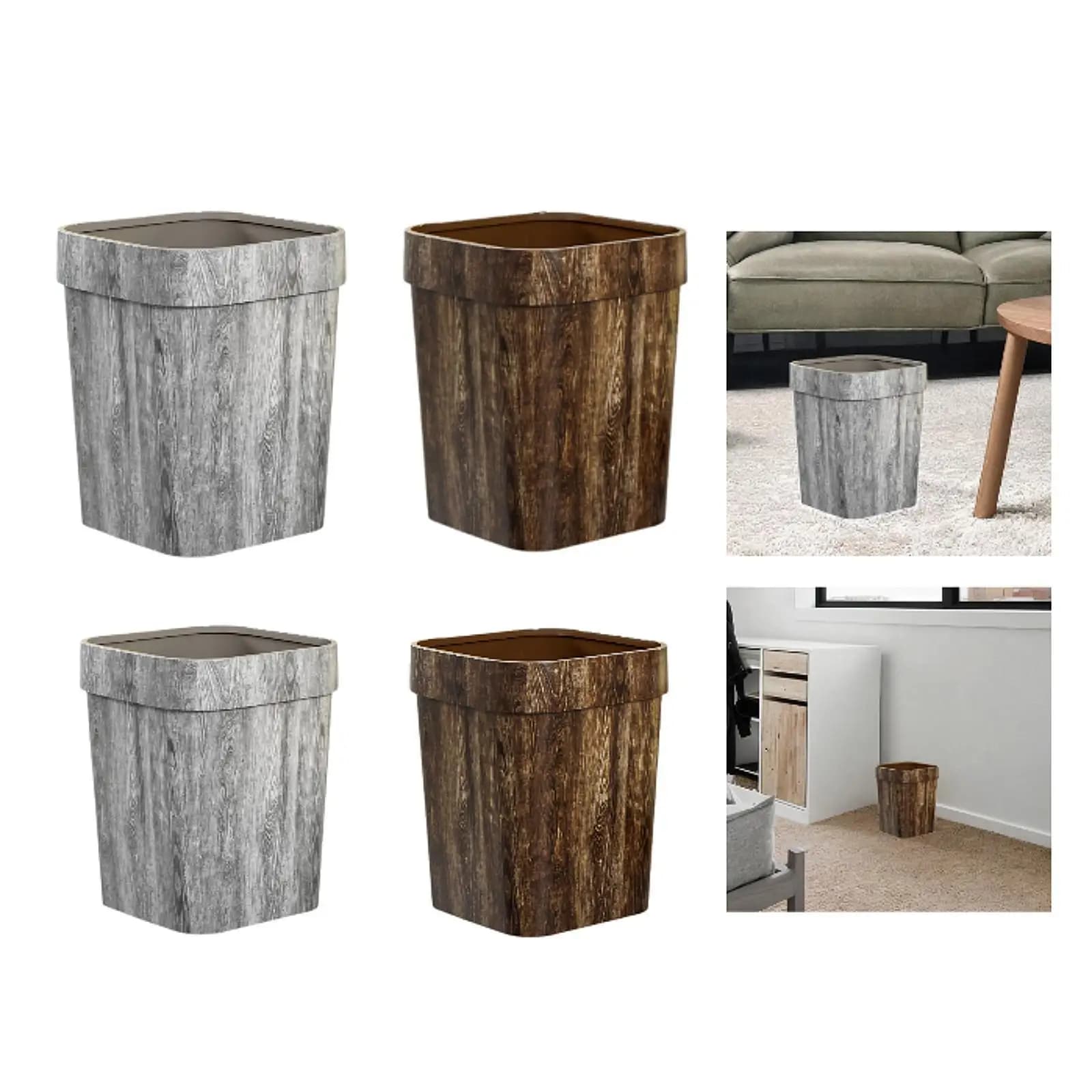 Cestino per Rifiuti Stile Rustico Decorativo, Bidone per Riciclaggio per Camera da Letto, Soggiorno, Dormitorio, Ufficio, Bagno