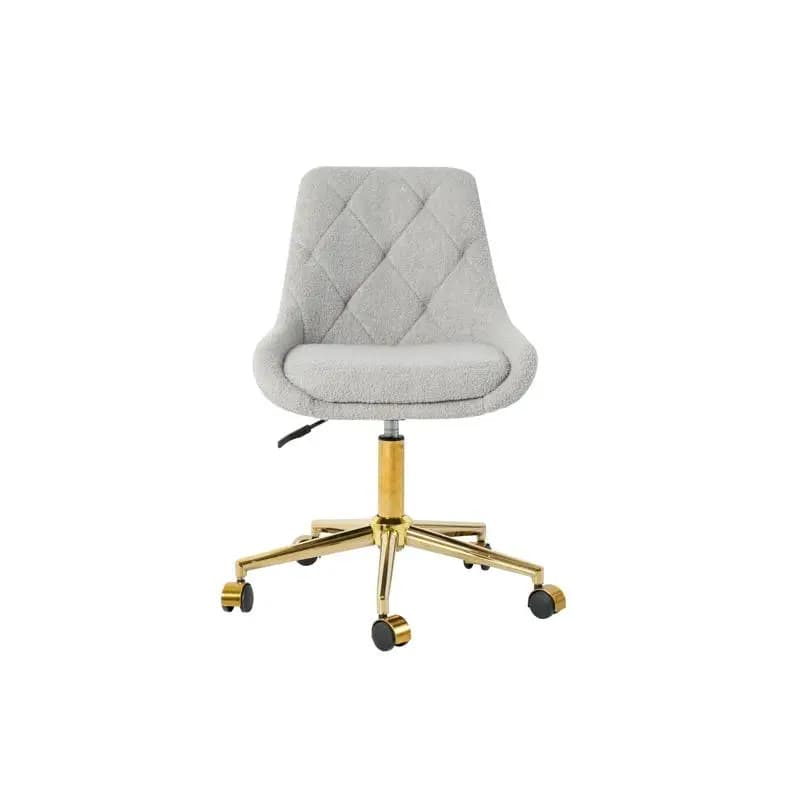 Sedia da pranzo moderna in tessuto di velluto Teddy con gambe placcate in oro, morbida e confortevole, altezza regolabile, facile da spostare,