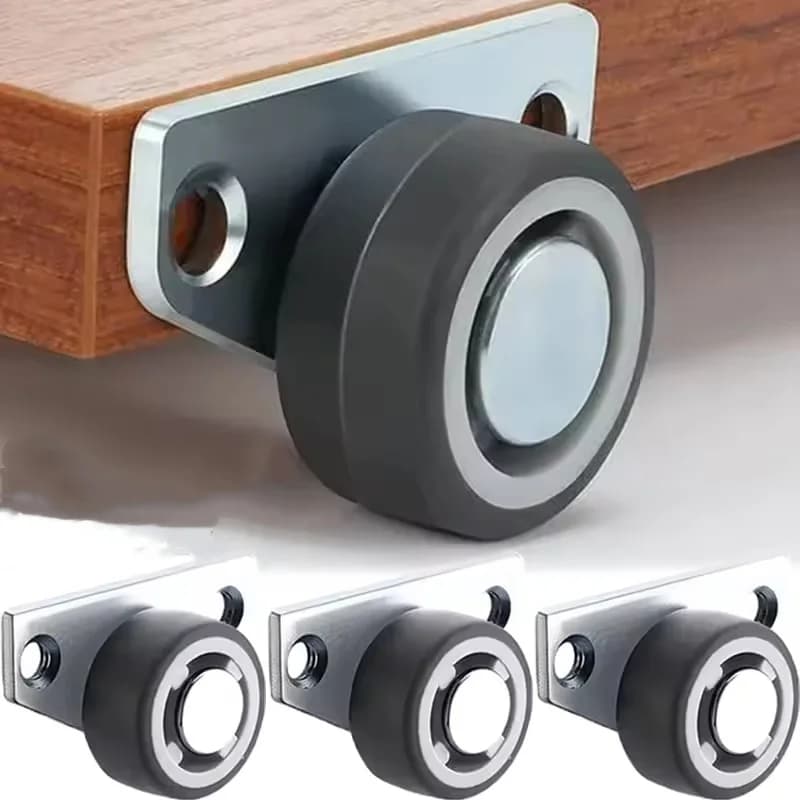 8/1PCS Mini Side Mount Caster Wheels Silent Rubber Furniture Casters Directional Cartwheels For Trolley Drawer Kitchen Cabinets