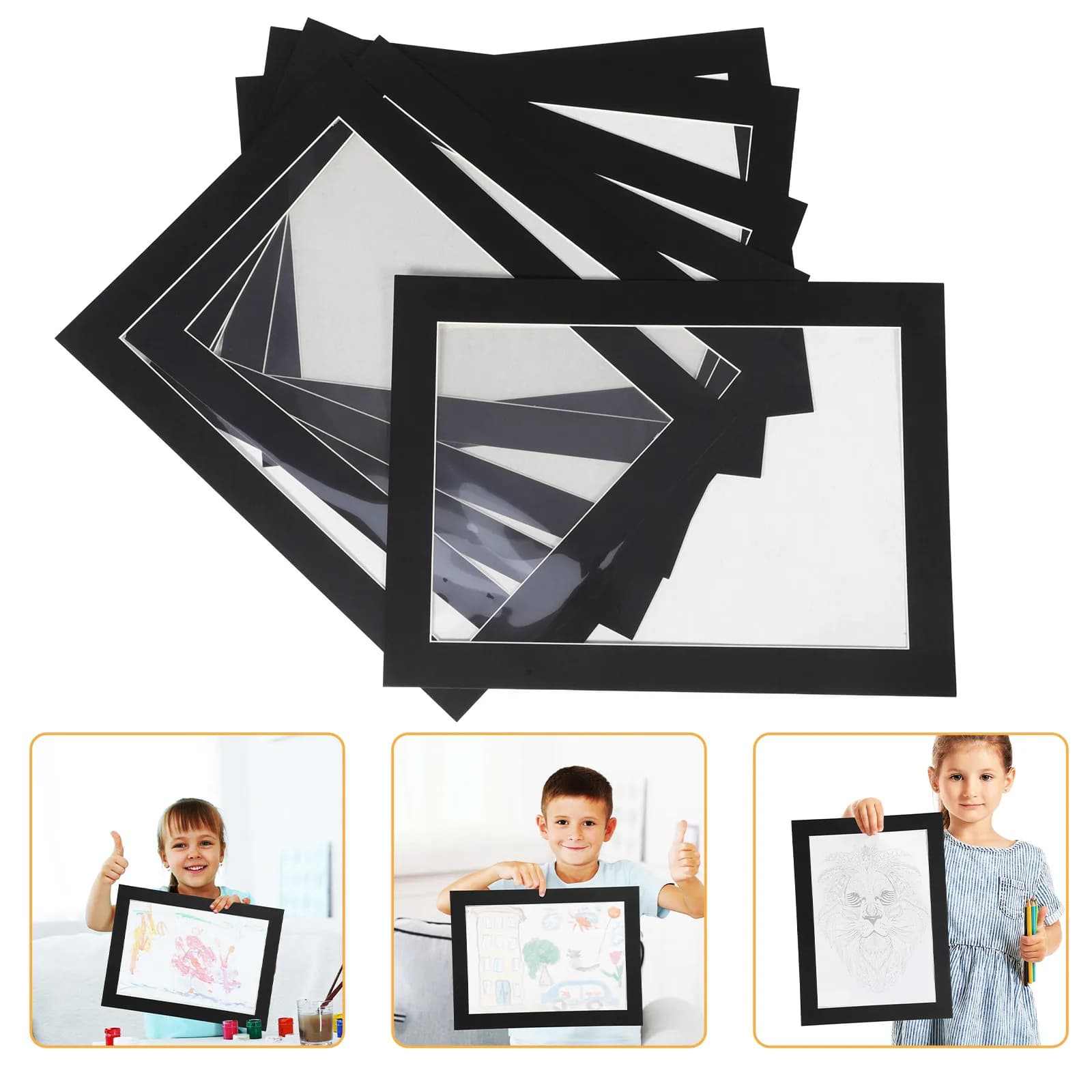 12Pcs Artwork Display Frames Cardboard Picture Frame Craft for School Art Studio Home Photo Frame for 's Artwork