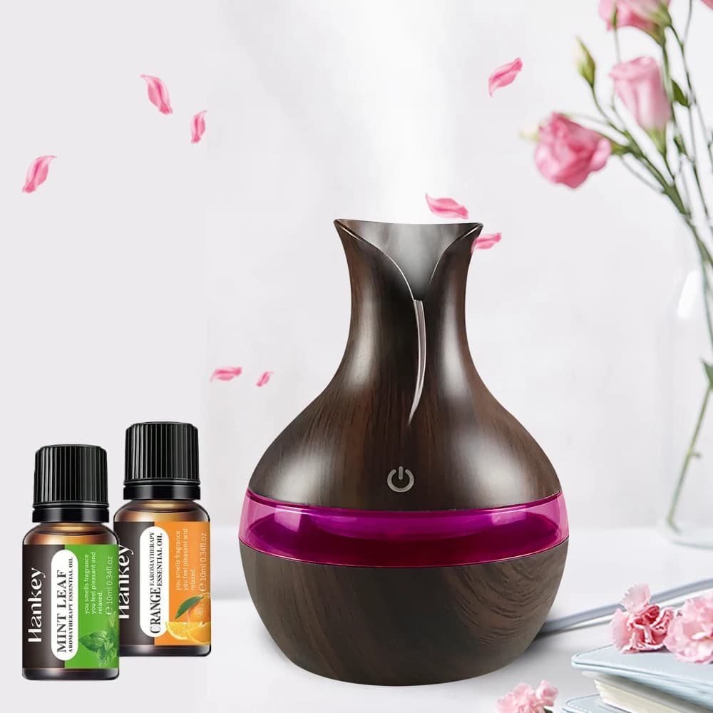 Umidificatore USB da 300 ml e diffusore per aromaterapia, mini nebbia fredda per casa, ufficio, viaggi include 2 oli essenziali