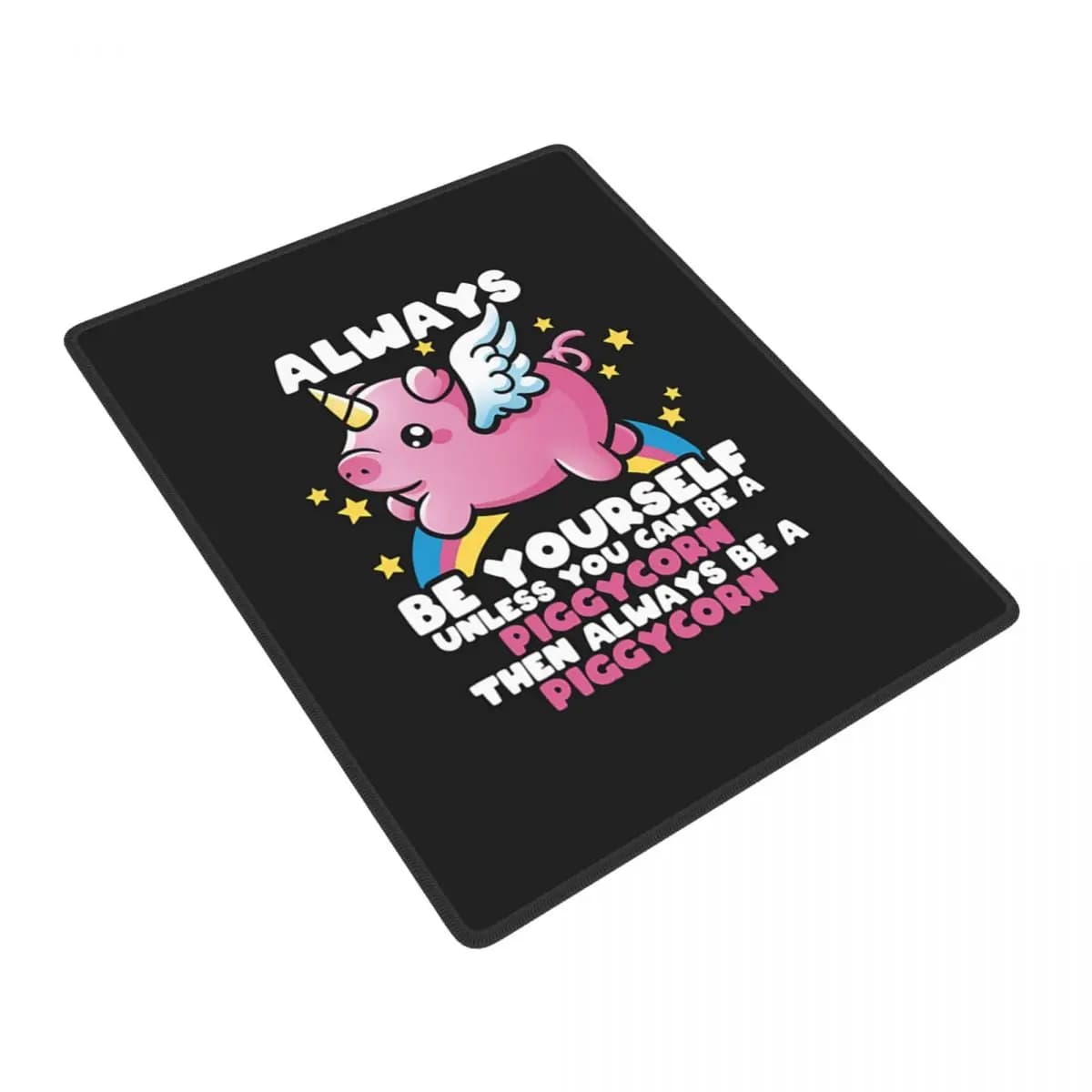 Tappetino per mouse Piggycorn Pig Gamer PC Tappetini per laptop Tappetino per tastiera Tappetino per computer Accessori per ufficio Tappetino da scrivania 7x9 pollici 22x18 cm