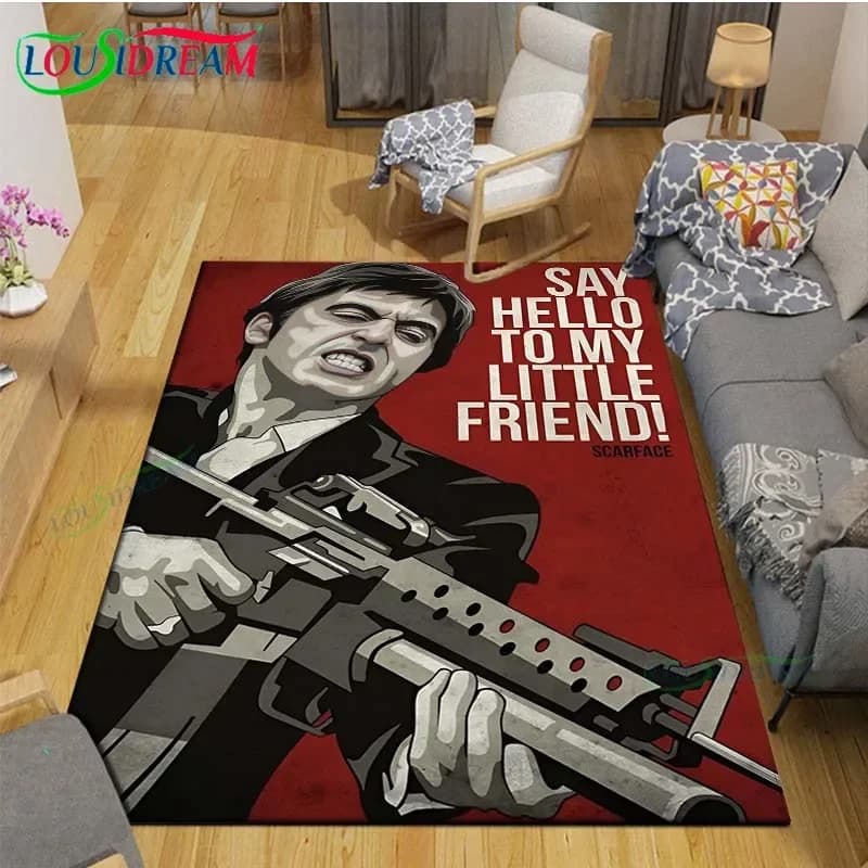Film Padrino S-Scarface Carpet Room Decor Carpets Bedroom Carpet Yoga Photography Punches Area Carpet Birthday Gift Carpet Anime