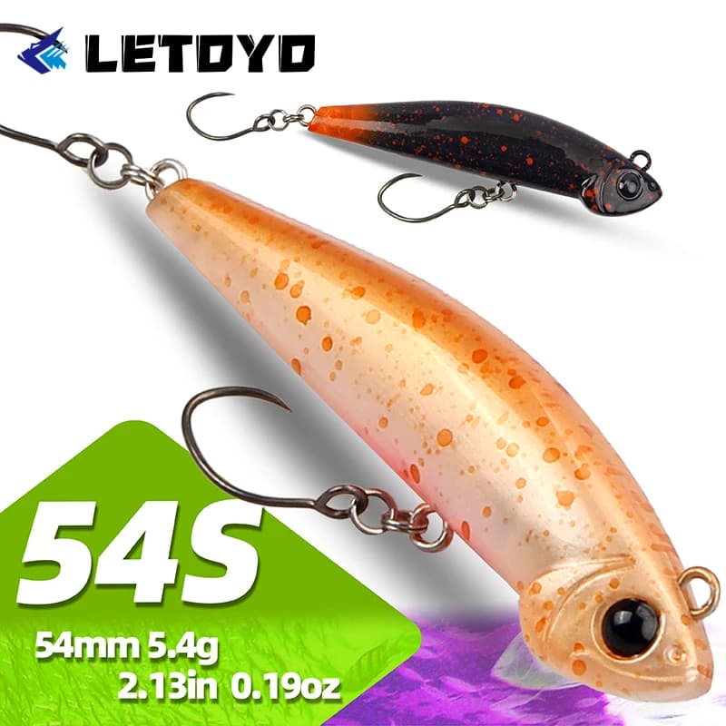 LETOYO 1PCS Vibration Lure 54mm 5.4g Hard Baits For River Fishing Micro Lures Wobbler Sinking Pencil Artificial Trout Bait