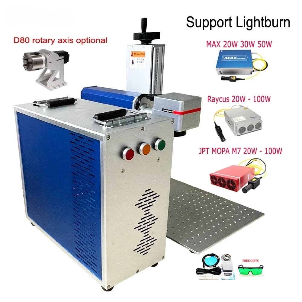 JPT MOPA M7 60W 100W Fiber Laser Color Marking Engraving Machine Raycus 20W 30W 50W 60W 70W Metal Engraver Support Lightburn