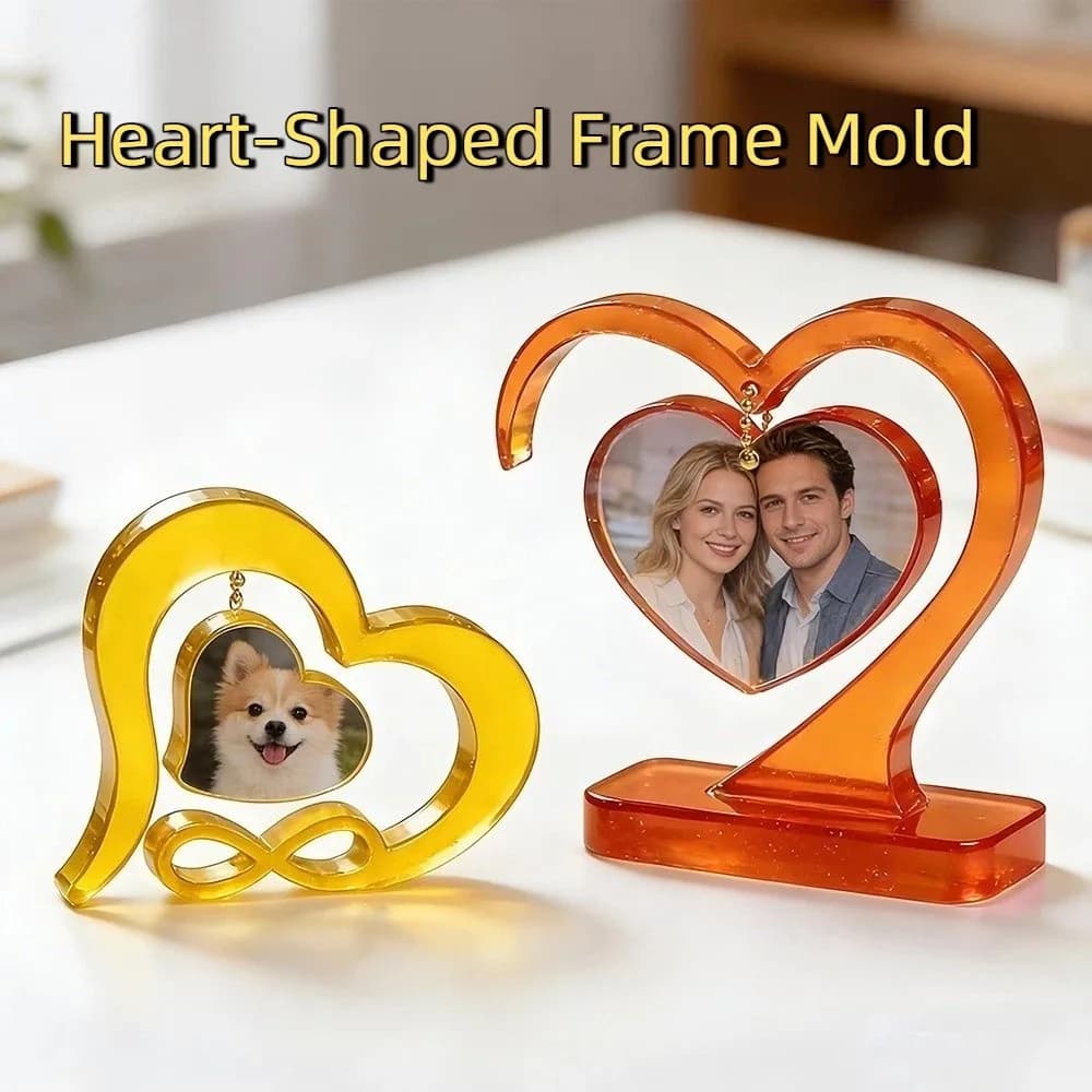Stampo in Silicone Antiaderente a Forma di Cuore per Cornici, Flessibile e Riutilizzabile, Elegante Stampo Fai-da-Te per Cornici Fotografiche