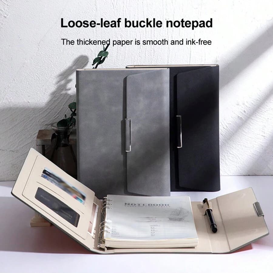 1pc Raccoglitore ad anelli Notebook ricaricabile Copertina in ecopelle A5 Note Book Diario fai da te Journal Planner Notebook Ufficio Scuola di cancelleria