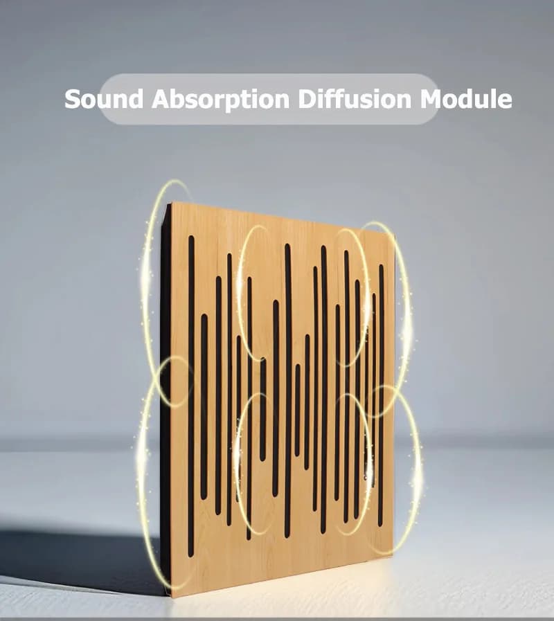 Perforated Wood Sound Absorbing Diffuser Board 60x60x7cm, Echo Reduction Panel for HIFI Recording Music Studio